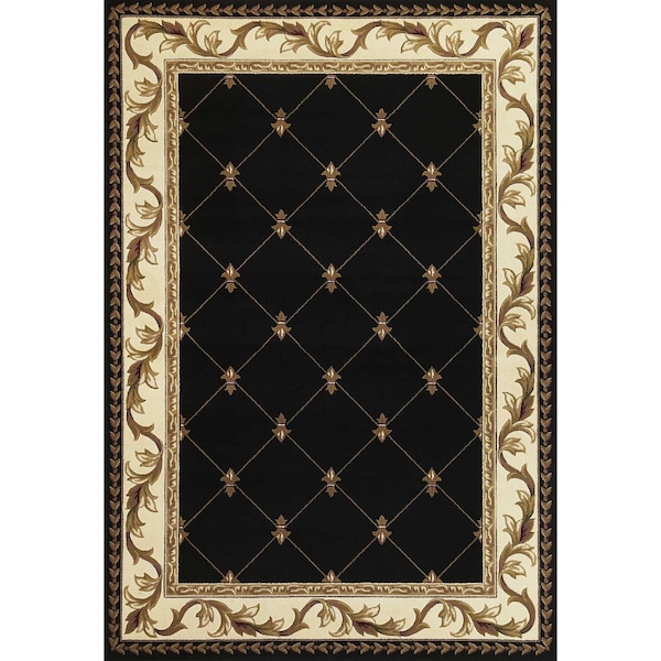 Homeroots 20 x 31 in. Polypropylene Black Area Rug 353203 - main